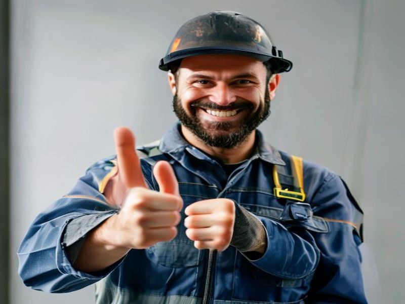 Satisfied technician